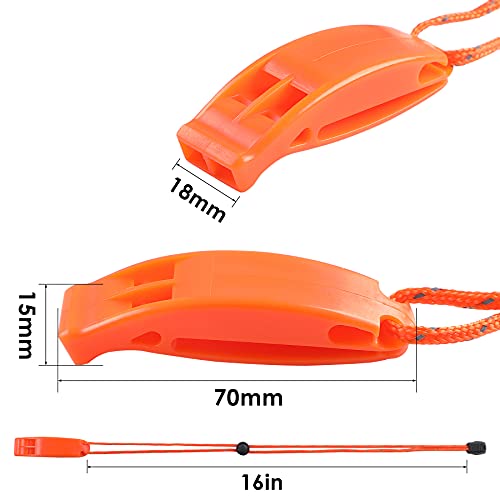 Julbear 2095 6Pcs Emergency Whistles With Adjustable Reflective Lanyard Plastic Safety Survival Whistle Marine Boat Whistle For Boating Fishing Camping Hiking Rescue Signaling thumb #1