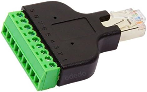 RJ45 Male to Terminal Block 8-Pin Adapter LAN Network Plug Ethernet Converter Male to 8 Pin Screw
