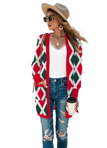 Image of TASAMO Cardigan Sweaters for Women Long Sleeve Open Front Casual Knit Fall Coat Oversized Soft Outwear with Pockets
