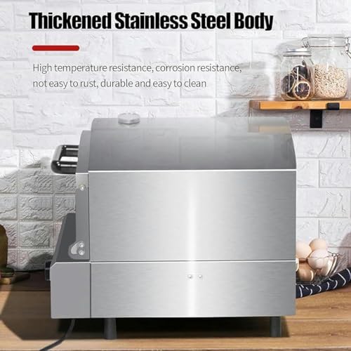 Commercial Gas Pizza Oven, Adjustable Temperature 0-750°F, Outdoor Stainless Steel Single Deck Toaster