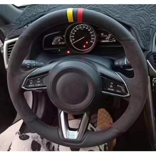 Hand-Stitched-Car-Steering-Wheel-Cover-Suede-Leather-for-Mazda-3-Axela-2017-2018-6-Atenza-CX-3-CX-5-CX-9