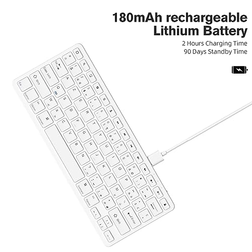 CC Store Ultra-Slim Bluetooth Keyboard Compatible with iPad 10.9/ iPad 10.2/ Pro/Air/Mini, Keyboard for tablet Compatible IOS/Android/Windows, USB-C Rechargeable, UK QWERTY Layout, Black - Image 6