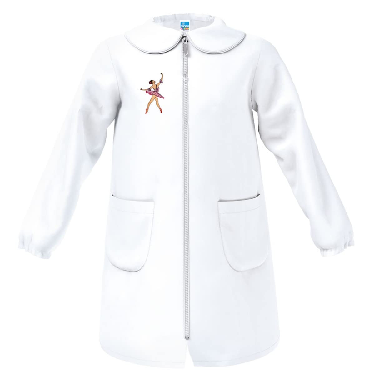 siggi Grembiule Elementare, Bambina e Ragazza Con chiusura Bottoni o Zip. Blu o Bianco