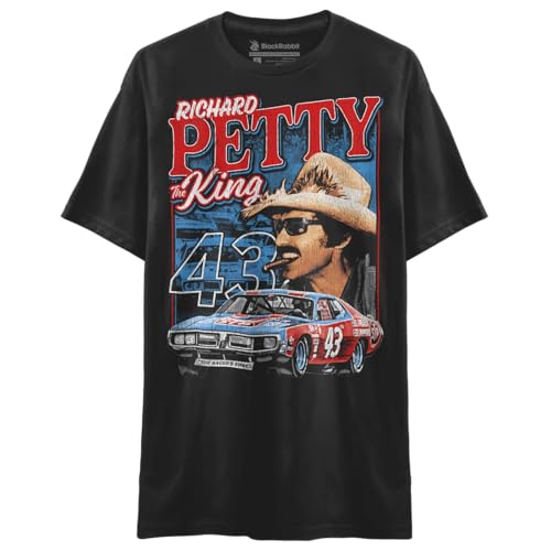 Black Rabbit 90s Racing Richard The King Petty 90s Retro 80s Unisex T-Shirt and Tops (Soft Premium Tee - Black, X-Large)