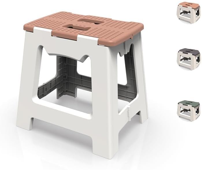 Jumix Small Folding Step Stool Super Strong Foldable Stool for Adults & Kids Portable Plastic Non-Slip Lightweight Space Saving Easy Folding Stools for Kitchen/Bathroom/Bedroom/Office-image-6