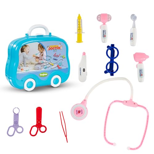 Image of Baybee Doctor Set Toy for Kids | Foldable Suitcase Pretend Play Kit with Medical Tools | Role Play Game for Boys & Girls 3+ Years (Blue)