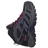 HI-TEC Muflon Mid Women Botas Senderismo Mujer,Botas montaña Mujer Impermeables, para Trekking (Black/Fuchsia Purple, Numeric_39)…