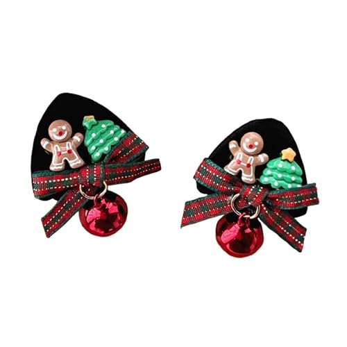 Colaxi クリスマス ヘアクリップ 小道具 装飾 ヘアピン パフォーマンス ロールプレイ 誕生日用 2個, ジンジャーブレッドマン