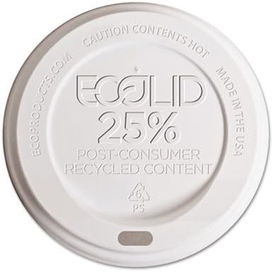 Eco-Products EP-HL8-WR Eco-Lid 25 Percent Recycled Content Hot Cup Lid44; Fits 8 oz Cups44; 1000-Carton