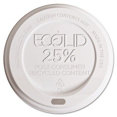 Eco-Products EP-HL8-WR Eco-Lid 25 Percent Recycled Content Hot Cup Lid44; Fits 8 oz Cups44; 1000-Carton