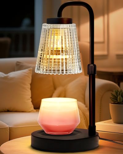 Adjustable Candle Warmer Lamp with Timer: Height Adjustable Birthday Gift for Women for Scented Jar Candles - Safe, Flameless Lighting and Fragrance Warmer for Home Office Decor