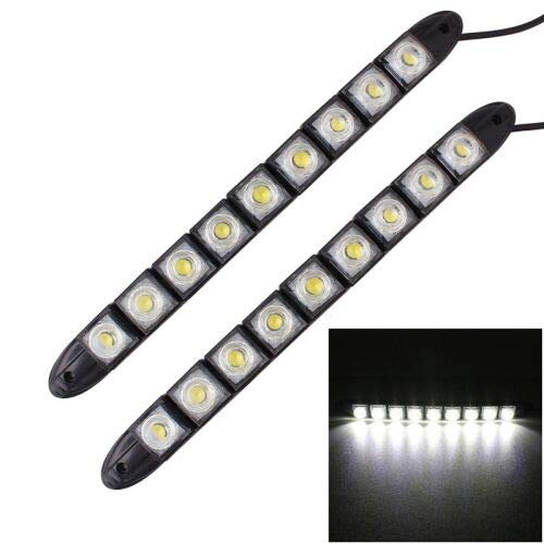 Riloer 2PCS Feux De Jour De Voiture, 12V 16 LED Blanc