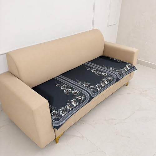 Image of Homerz Premium 'Luxe Series' Holland Velvet Sofa Cover | Smooth Finish | Anti-Skid Fleece Backing | Soft Touch Couch Protector for Living Room (Grey, 3 Seater, Only Seat Cover)