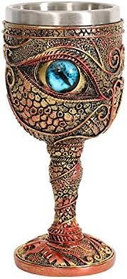Ottalent Stainless Steel The Eye of The Dragon Wine Goblet Chalice,Dungeons and Dragons Medieval DragonWine Cups 7oz.Men’s Gift (Blue Eyes)