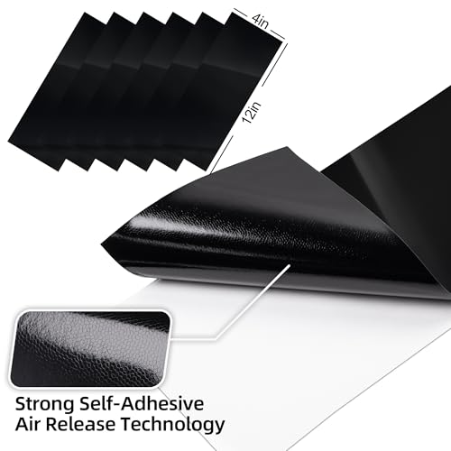 Image of 6 PCS Emblem Wrap Kit Compatible with Bowtie Logo Wrap Car Stickers, 11.8'' x 4.3'' Cut-Your-Own Emblem Overlay DIY Decals for Chevy, Gloss Black with Tool Kits