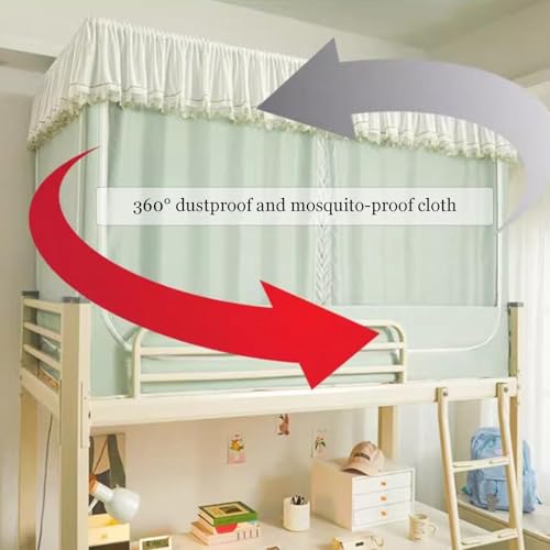 Cortinas para litera con marco rectangular y doble cremallera para camas de dormitorio 4