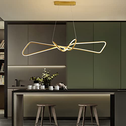 Chandelier LED géométrique en métal et acrylique suspendu avec télécommande - 2