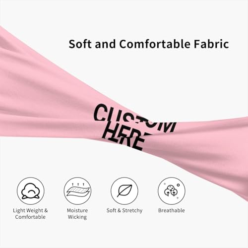 Image of Custom Sports Headband Custom Sweatband Bandana Add Your Image Logo Text Number. Bulk Custom Men Or Women Moisture Wicking Ventilate Elastic ﻿Headband