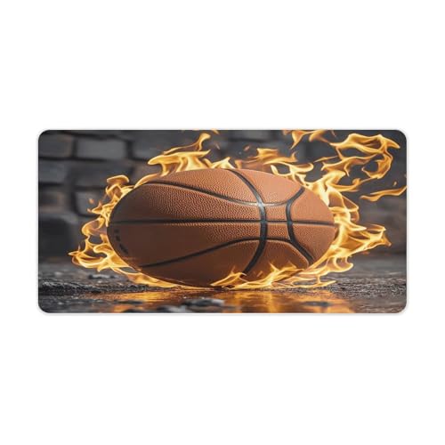 Mouse Pad grande basketball in fire de goma antideslizante miniatura 1