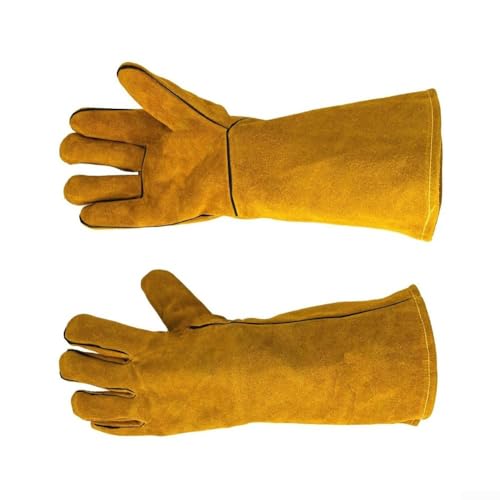 Gants de soudage de protection en cuir de vache avec design ignifuge et isolation thermique pour le travail du métal, la construction et les applications automobiles