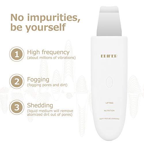 Skin Scrubber, Ultrasonic Pore Cleaner Blackhead Remover, Facial Scrubber Spatula, Comedones Extractor Rechargeable Face Lifting Tool with 3 modes for Facial Deep Cleansing - Thumbnail 7