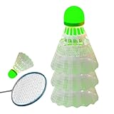 Badminton-Federbälle-Set – 7 x 7 x 15 cm Nylon-Trainings-, Schaumstoff-Flyer | Nachtspielgeräte mit leuchtender Sichtbarkeit, Outdoor-Familien-Hinterhof-Rasen-Erholungsset für Erwachsene, Kinde