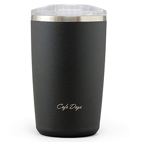 アイリスオーヤマ マグボトル 保温 保冷 ブラック 0.37L ふた付き スライド飲み口 カフェデイズ CD-LT370