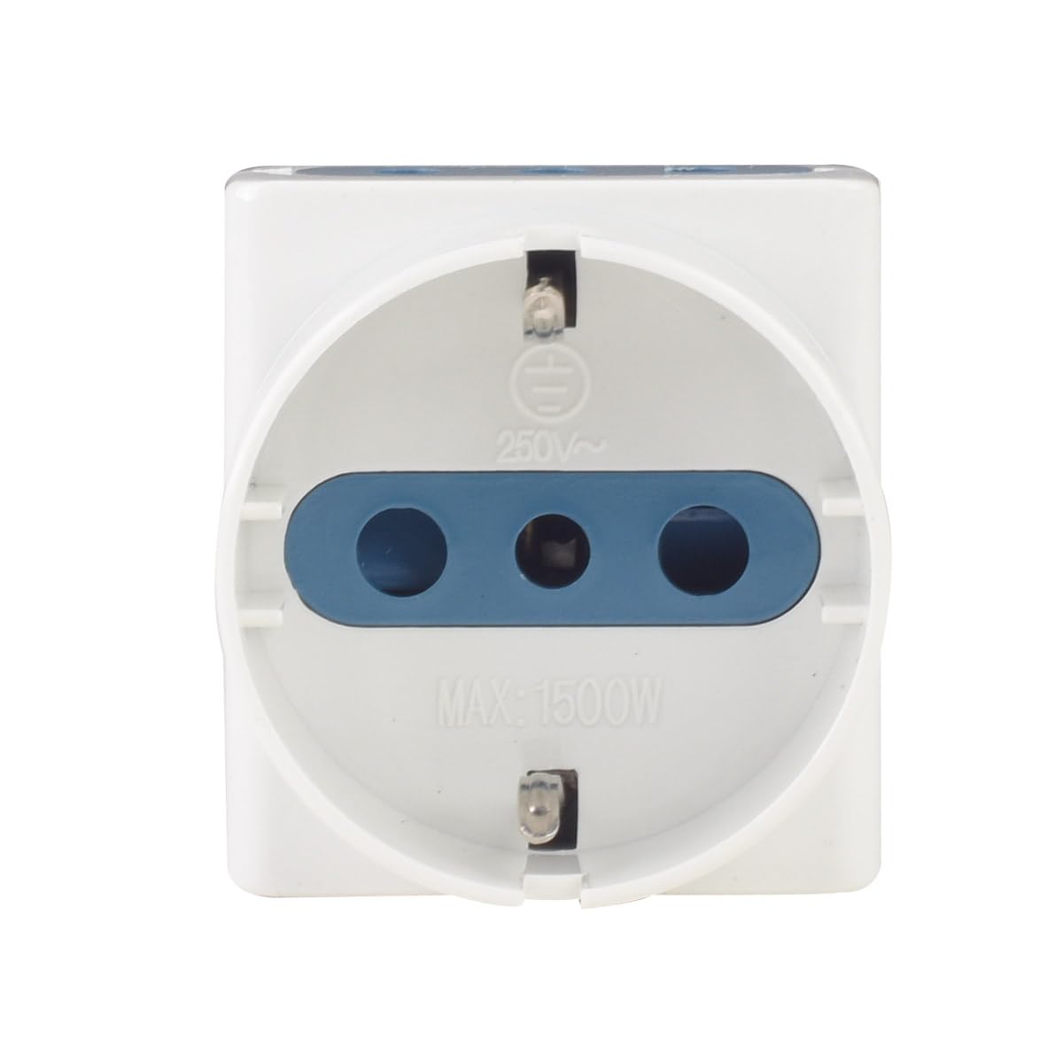 Adattatore Multipresa da Viaggio Spina Piccola 10A con 2 Prese 10A 2P+T e 1 Presa Universale 10A/16A (25 Pezzi, Bianco)
