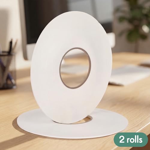 Image of Tatuo 2 Rolls Double Sided Foam Tape PE Foam Tape Sponge Soft Mounting Adhesive for DIY Craft Picture Poster Hanging(1 /8 Inch by 66 Feet,White)