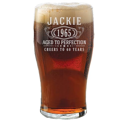 Personalized Etched 20oz Pub Pint Glass – Beer Gifts for men, Custom Engraved Drinking Glasses, Customized Retirement, Birthday for Him, Gifts for Dad Fathers Day, Groomsmen, Wedding, Bernard