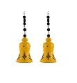 Terracotta Decorative Hanging Bell showpiece (Yellow, 12 inch (Pack of 2))