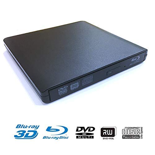 USB 3.0 Blu-ray Player/DVD Burner with 3D 4K Blu-ray Disc Player,Portable USB 3.0 Blu Ray DVD Burner Player Writer Reader Disk for Laptop, Windows 7/8/10,Linxus,Mac OS (Black)