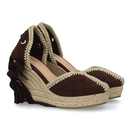 Espadrille pour Femme Anti-Fatigue à Semelle Compensée en Jute Rembourrée
