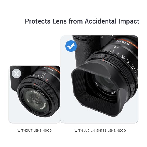 Image of JJC Lens Hood for Sony FE 24mm f2.8 G, FE 50mm F2.5 G, FE 40mm F2.5 G Lens | Metal Material, Square, for Sony SEL24F28G SEL50F25G SEL40F25G Lens, Replaces Sony ALC-SH165 ALC-SH166 Lens Hood
