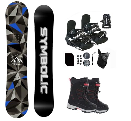 Symbolic Arctic Kids 2025 Snowboard & Bindings & Choice Boots Complete Package Set (Kid 1 Binding+Boot Blk Red Tote, 100cm Arctic Rocker)