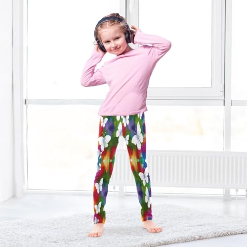 Toddler Girls Leggings Printed Yoga Pants Leggings Butterflies on Watercolor Background for Kids4