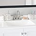 Home Basics Paris Collection 4 Piece Bathroom Accessories Set Featuring a Soap Dispenser, Toothbrush Holder, Tumbler, and Soap Dish