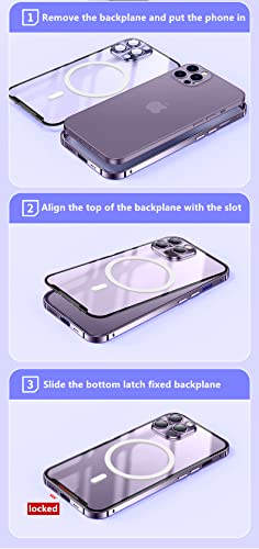 Souyoyihi Magnetic Matte Clear Case For Iphone 14 Pro Max Compatible With Magsafe Case With Camera Lens Protector Aluminum Alloy Bumper Translucent Hard Cover (Black) #TOP5