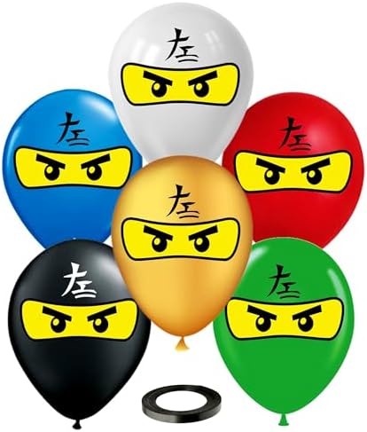 Ninja Superhero 12" Birthday Balloons 30 Pcs Party Decorations Set for Kids