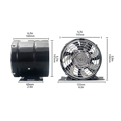 Ventilador de extracción vertical móvil de 8 pulgadas con base y cubierta de red, sin instalación miniatura 2
