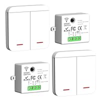 ARCELI Draadloze schakelaar en ontvanger, 2200 W/10 A, intelligente wandzender, 2,4 G, wit