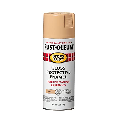 Image of Rust-Oleum 7771830 Stops Rust Spray Paint, 12 oz, Gloss Sand