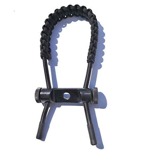 HRCHCG Archery Bow Sling Compound Bow Crossbow Wrist Sling Band Strap Hunting Braided Cord Rope Shooting Target Outdoor Accessory (Black)