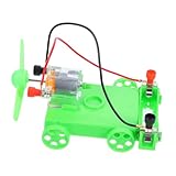 Familienbindungsaktivität: eltern und können zusammenarbeiten, um das windbetriebene auto, das mini-auto zum selbermachen oder das diy-montagespielzeug zu bauen