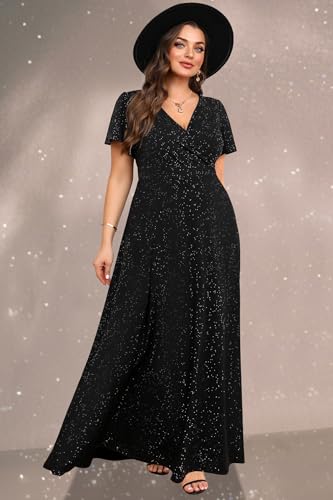 Pinup Fashion Women Plus Size Formal Dresses - Evening Gowns Wedding Guest Glitter Prom Long Dress4