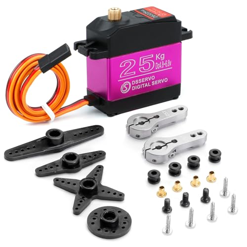 RC Servo 25kg Digital Lenkservo Wasserdicht Servo High Torque Digitale Servo Modellbau Metallgetriebe Servomotor 180° Servos DS3225 für RC Auto Car Roboter 1/10 1/8