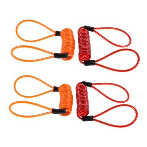 BESTonZON 4pcs Disc Lock Reminder Cable Durable Security Wire for Motorcycle Scooter and Bicycle Enhanced Theft Protection with Reminder Function and Colors
