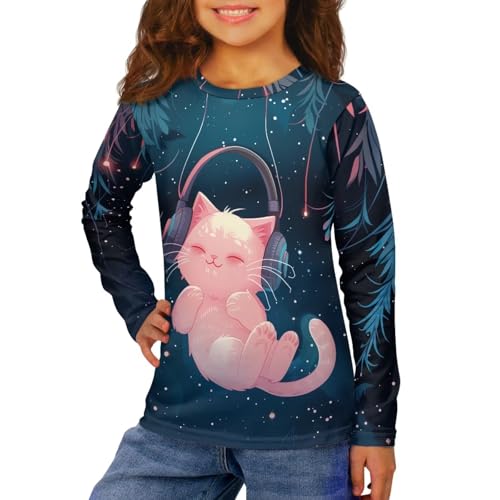 Tops for Girls 3-16 Years Old Long Sleeve Shirts for Kids Crewneck T Shirt Cute Girls Blouse for Casual Holiday2