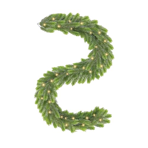 180 cm Tannengirlande mit Beleuchtung, 100% PVC 149 Spitzen...