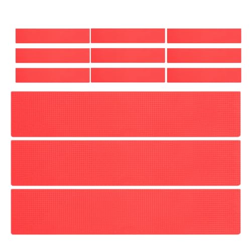 Angoily 12pcs Floor Marker and Tennis Court Boundary Markers Red Rectangular Flat Sports Field Lines Marking Kit for Outdoor Football and Basketball Training